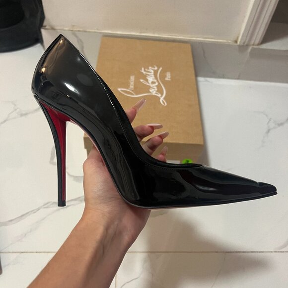 Christian Louboutin Women's Miss Z 100mm Black Patent Pumps - Picture 5 of 9